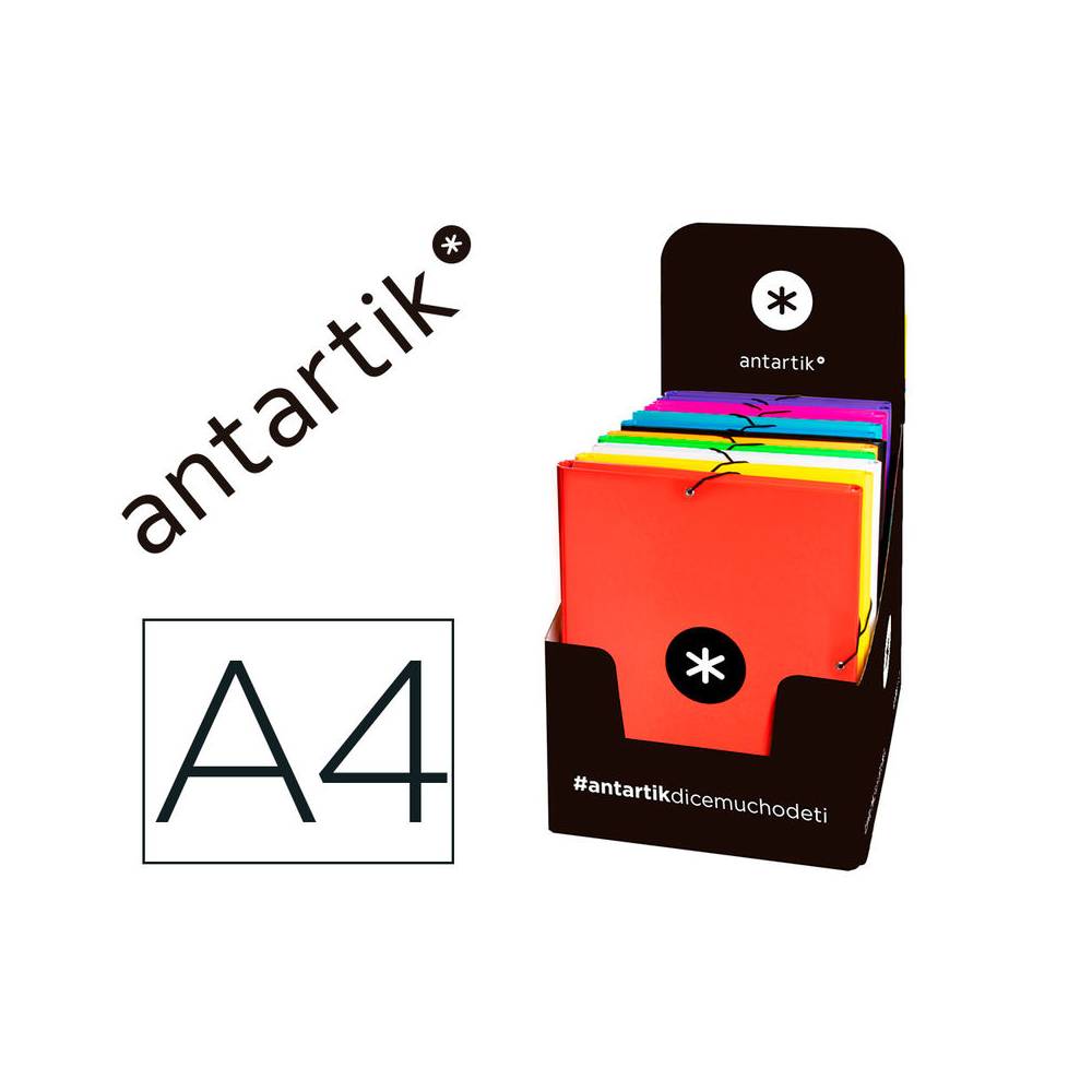 Carpeta liderpapel antartik gomas a4 3 solapas carton forrado colores surtidos