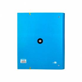 Carpeta con recambio liderpapel antartik a4 cuadro 5mm forrada 4 anillas 40mm redondas color azul