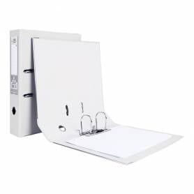 Archivador de palanca liderpapel folio documenta forrado pvc con rado lomo 75mm blanco con compresor