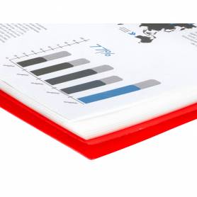 Carpeta liderpapel escaparate con espiral 80 fundas polipropileno din a4 rojo