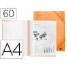 Carpeta liderpapel escaparate con espiral 60 fundas polipropileno din a4 naranja - EC24