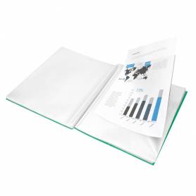 Carpeta liderpapel escaparate con espiral 60 fundas polipropileno din a4 verde