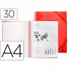 Carpeta liderpapel escaparate con espiral 30 fundas polipropileno din a4 rojo - EC10