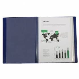 Carpeta liderpapel personaliza 31762 80 fundas polipropileno din a4 azul lomo personalizable