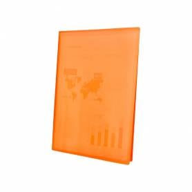 Carpeta liderpapel escaparate 47491 30 fundas polipropileno traslucida din a4 naranja frosty