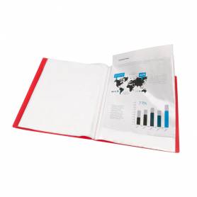 Carpeta liderpapel escaparate 47490 30 fundas polipropileno din a4 rojo translucido