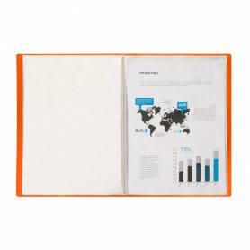 Carpeta liderpapel escaparate 47481 10 fundas polipropileno traslucida din a4 naranja frosty