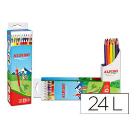Lapices de colores alpino caja flip box de 24 colores largos surtidos