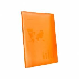 Carpeta liderpapel escaparate 47041 20 fundas polipropileno traslucida din a4 naranja frosty