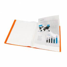 Carpeta liderpapel escaparate 47041 20 fundas polipropileno traslucida din a4 naranja frosty