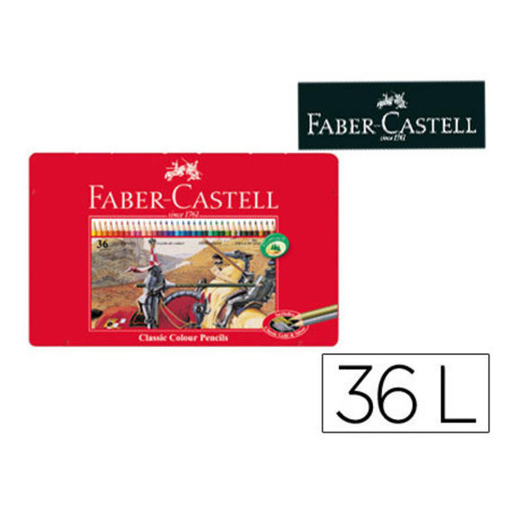 Faber-Castell Estuche metal 36 lápices de colores Grip