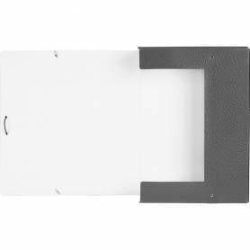 Carpeta proyectos liderpapel folio lomo 90mm carton gofrado gris