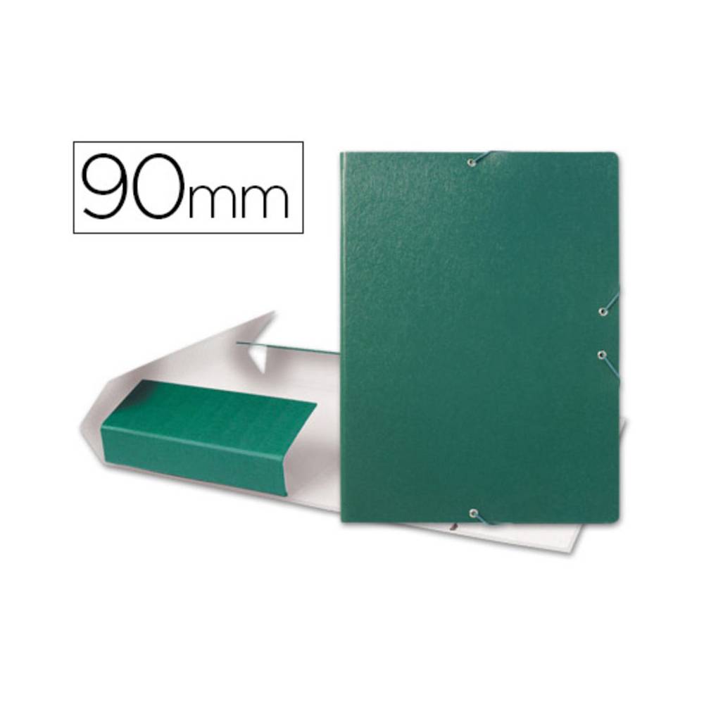 Carpeta proyectos liderpapel folio lomo 90mm carton gofrado verde