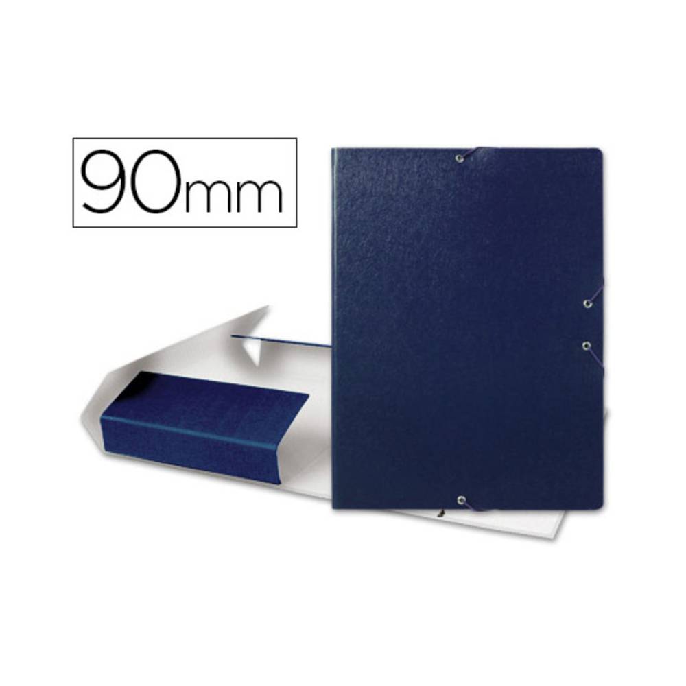 Carpeta proyectos liderpapel folio lomo 90mm carton gofrado azul