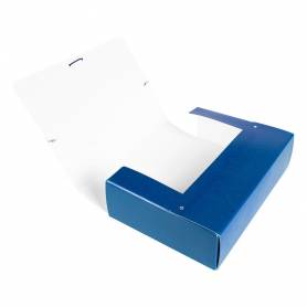 Carpeta proyectos liderpapel folio lomo 90mm carton gofrado azul