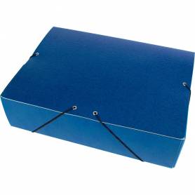 Carpeta proyectos liderpapel folio lomo 90mm carton gofrado azul