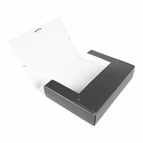 Carpeta proyectos liderpapel folio lomo 70mm carton gofrado gris