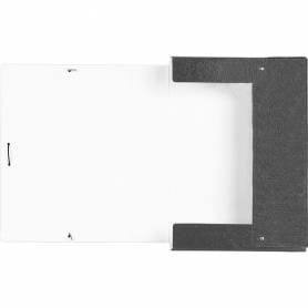 Carpeta proyectos liderpapel folio lomo 70mm carton gofrado gris