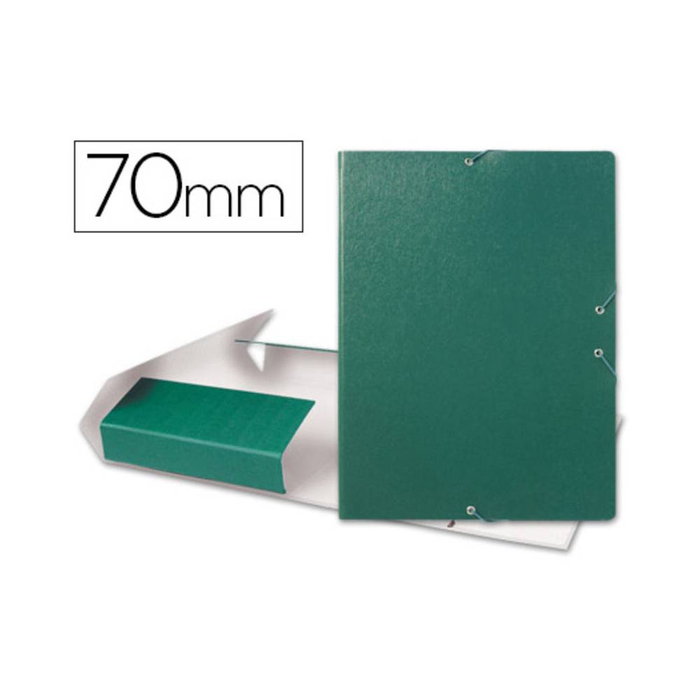 Carpeta proyectos liderpapel folio lomo 70mm carton gofrado verde