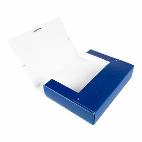 Carpeta proyectos liderpapel folio lomo 70mm carton gofrado azul