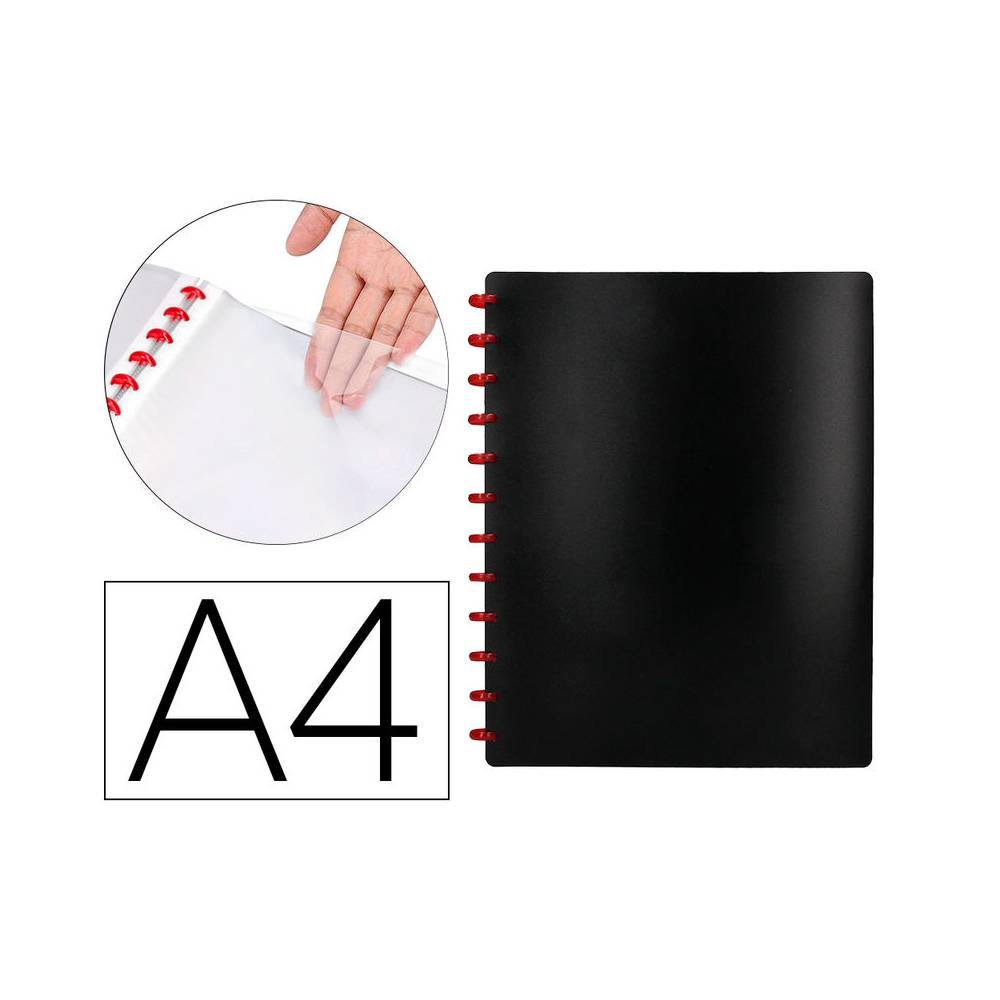 Carpeta liderpapel din a4 con 20 fundas intercambiables color negro