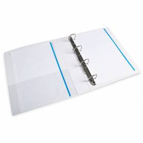 Carpeta canguro 4 anillas mixtas 40mm liderpapel a4 plastico blanca