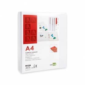 Carpeta canguro 2 anillas mixtas 40mm liderpapel a4 plastico blanca