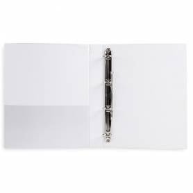 Carpeta canguro 4 anillas mixtas 25mm liderpapel a4 plastico blanca