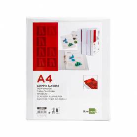 Carpeta canguro 2 anillas mixtas 25mm liderpapel a4 plastico blanca