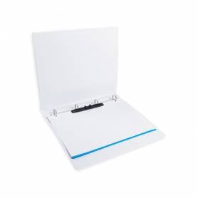 Carpeta canguro 4 anillas mixtas 16mm liderpapel a4 plastico blanca