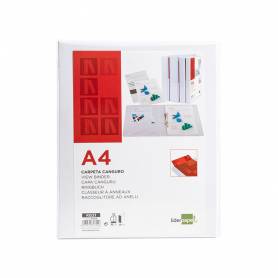 Carpeta canguro 2 anillas mixtas 16mm liderpapel a4 plastico blanca