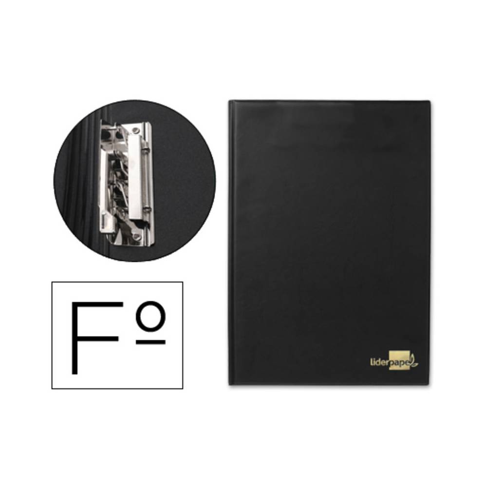 Carpeta liderpapel miniclip lateral folio plastico negro