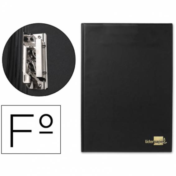 Carpeta liderpapel miniclip lateral folio plastico negro