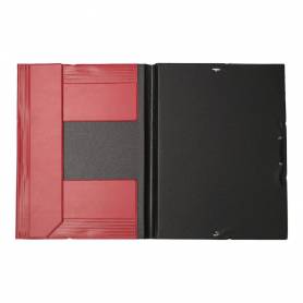 Carpeta liderpapel gomas folio solapas plastico burdeos