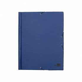 Carpeta liderpapel gomas folio solapas plastico azul