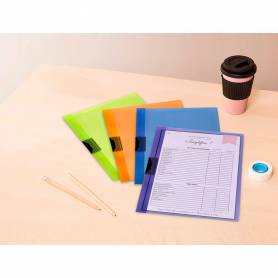 Carpeta liderpapel dossier pinza lateral 45302 polipropileno din a4 azul 30 hojas pinza deslizante