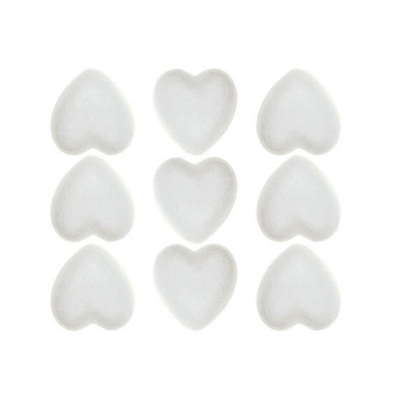 Corazones de porexpan color blanco 40 mm bolsa de 9 unidades