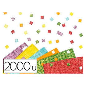 Adhesivos foam gliter cuadrados colores surtidos 1x1 cm bolsas de 2000 unidades