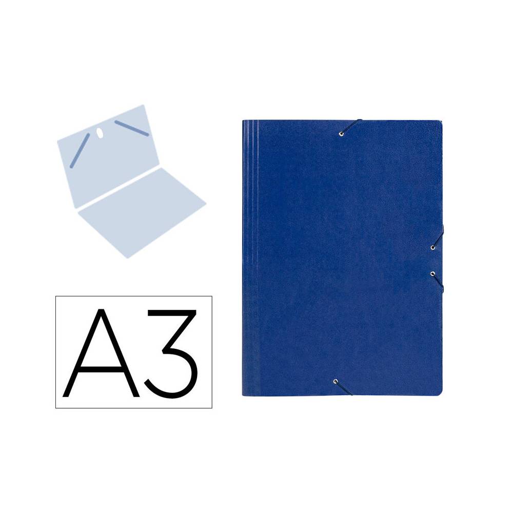 Carpeta planos liderpapel a3 carton gofrado n 12 azul