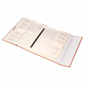 Carpeta clasificadora liderpapel 12 departamentos folio prolongado carton forrado naranja