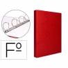 Carpeta de 4 anillas 40mm mixtas liderpapel folio carton forrado paper coat roja - CH13