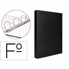 Carpeta de 4 anillas 40mm mixtas liderpapel folio carton forrado paper coat negra