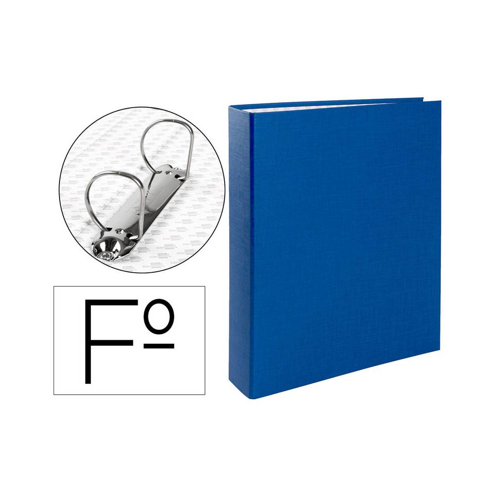 Carpeta de 2 anillas 40mm mixtas liderpapel folio carton forrado paper coat plastico azul