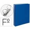 Carpeta de 2 anillas 40mm mixtas liderpapel folio carton forrado paper coat plastico azul - CH07