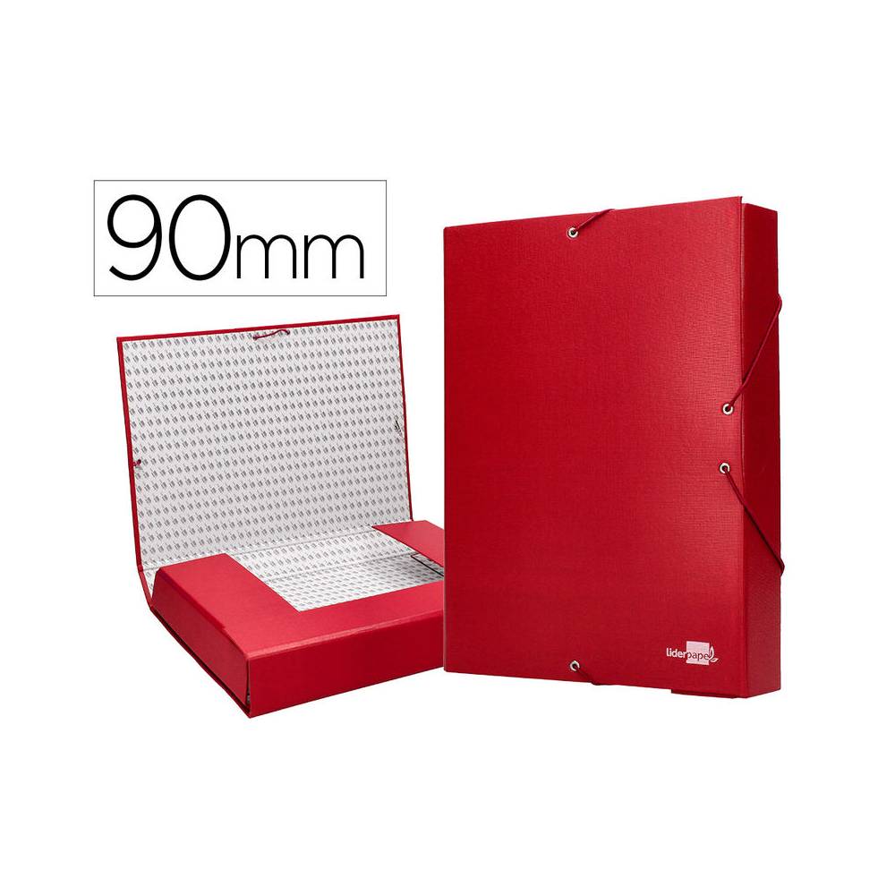 Carpeta proyectos liderpapel folio lomo 90mm carton forrado roja