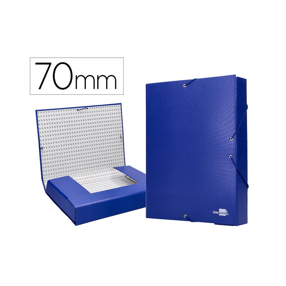 Carpeta proyectos liderpapel folio lomo 70mm carton forradoazul