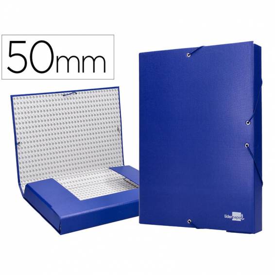 Carpeta proyectos liderpapel folio lomo 50mm carton forradoazul