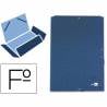 Carpeta liderpapel gomas folio 3 solapas carton forrado azul - CS08