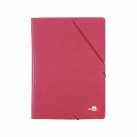 Carpeta liderpapel gomas folio 3 solapas carton prespan roja