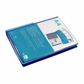 Carpeta liderpapel personaliza 37732 40 fundas canguro polipropileno din a4 azul portada y lomo personalizable